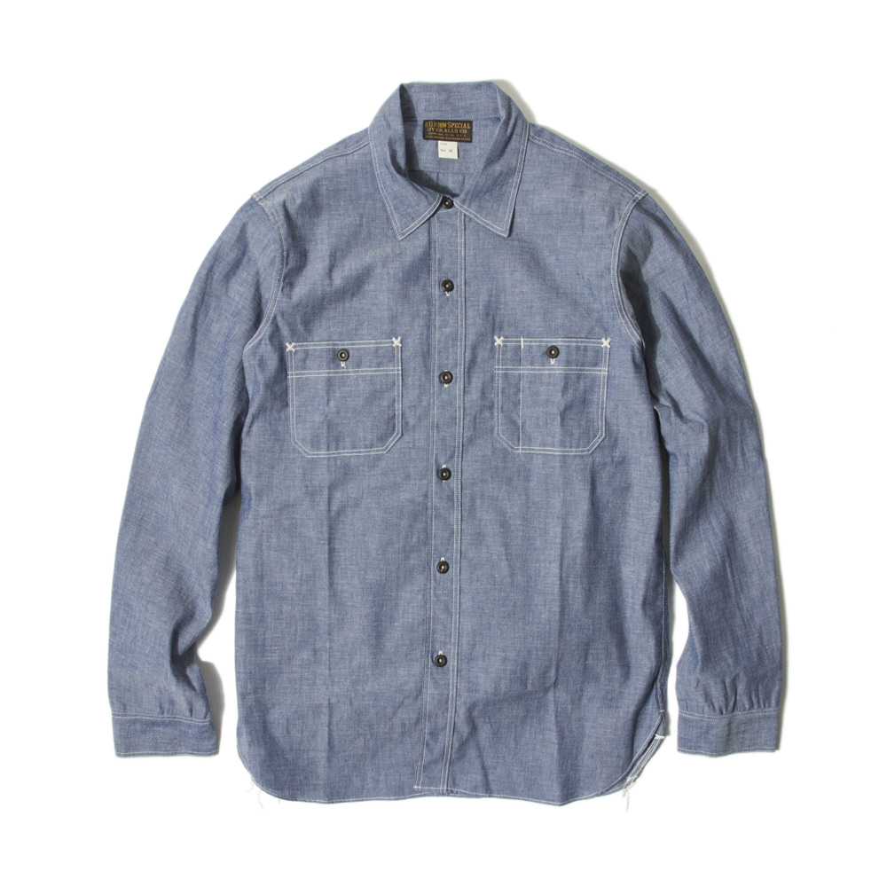 [UNION SPECIAL OVERALLS]Work Shirt&quot;NEAL&quot;(Vintage Indigo Chambray)(RESTOCK)