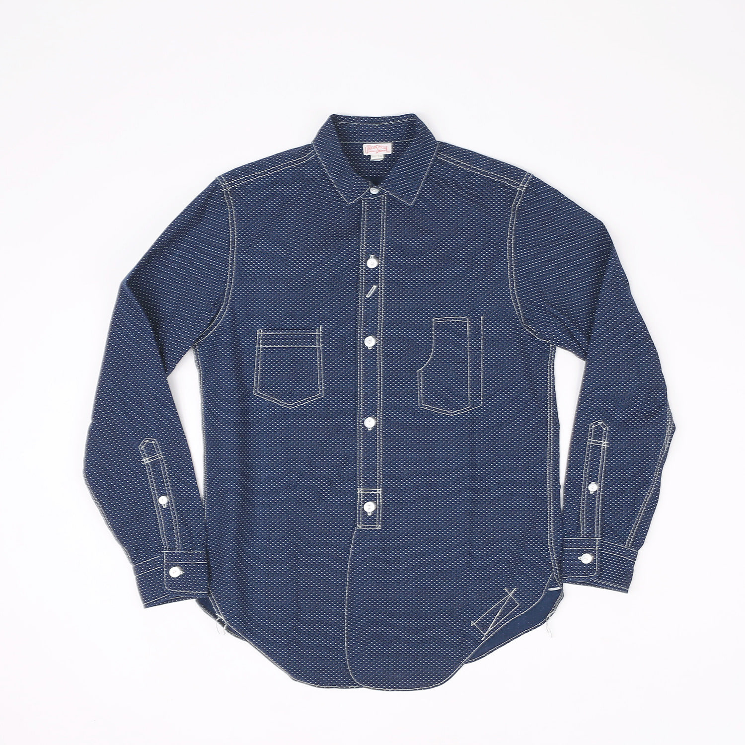 [Union Special Overalls]Work Shirt&quot;CONDUCTOR&quot;(Polka Dot Indigo Wabash)