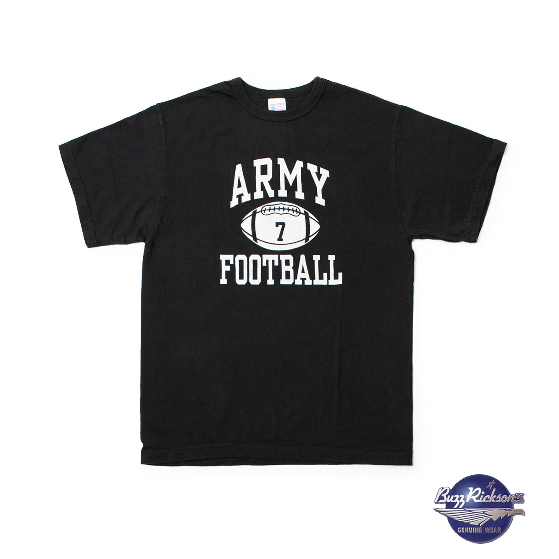 LOOPWHEEL S/S MILITARY TEE &quot;ARMY FOOTBALL&quot; (Black)