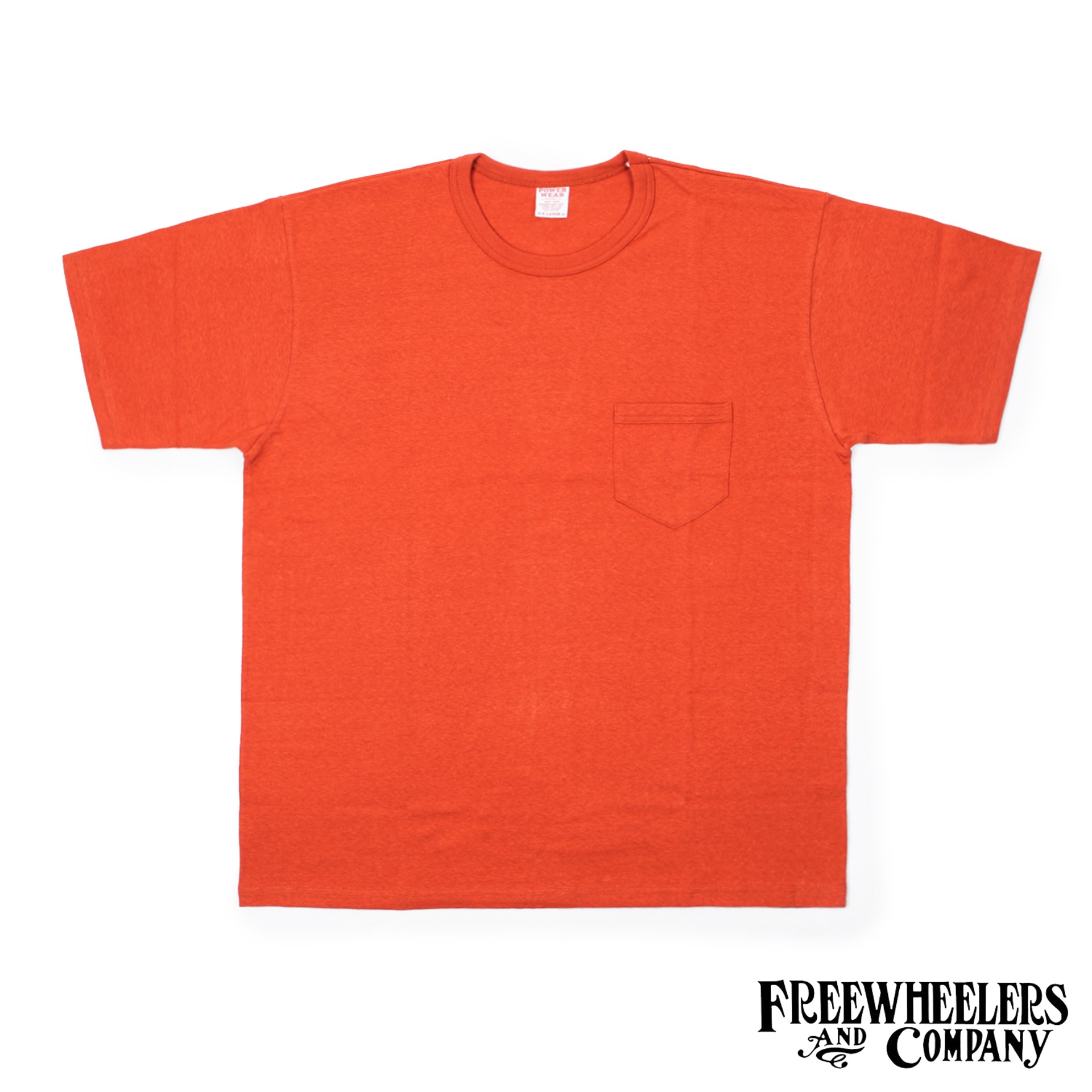 [POWER WEAR]VINTAGE STYLE MEDIUM WEIGHT JERSEY“SHORT SLEEVE POCKET T-SHIRT” (Dry Red)