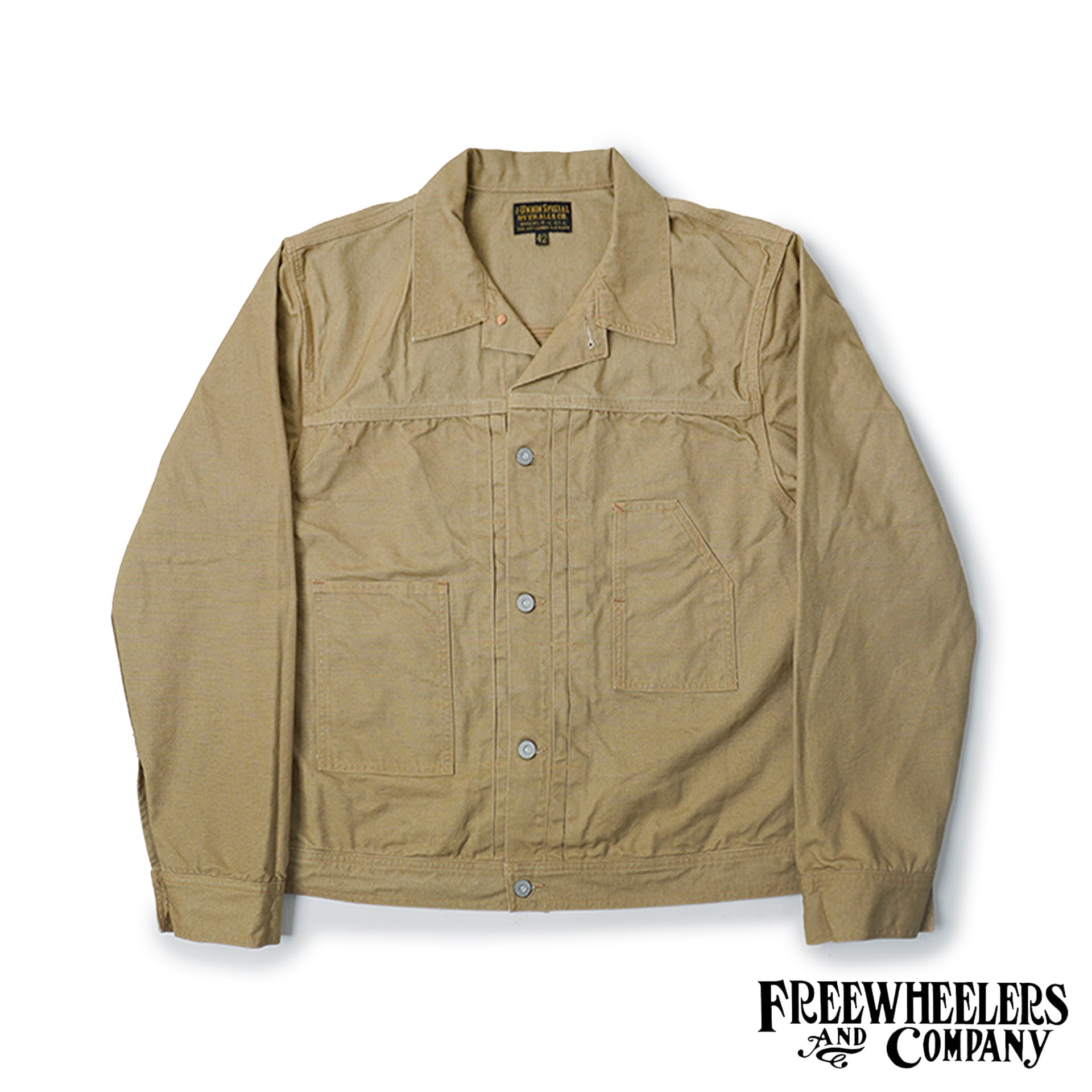 [UNION SPECIAL OVERALLS] 1920s STYLE WORK CLOTHING&quot;GLAZIER&quot; WORK JACKET(Yellow Brown)
