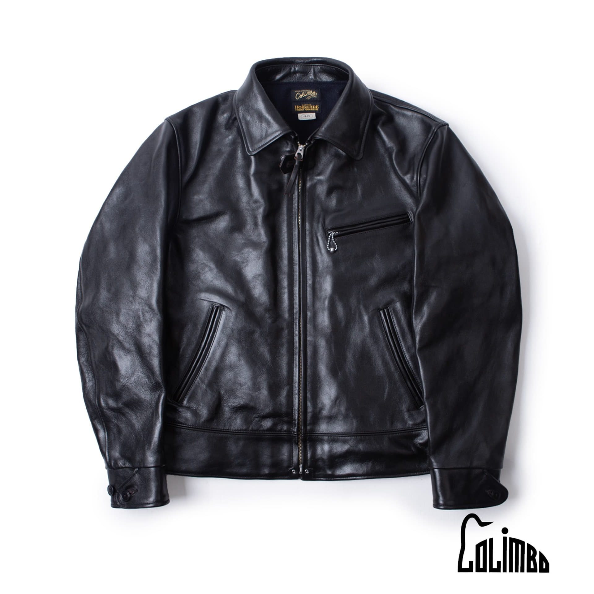 HI-CLASS ANILINE DYED HORSEHIDE   HD CATTLE DRIVE LEATHER JACKET  (Black)