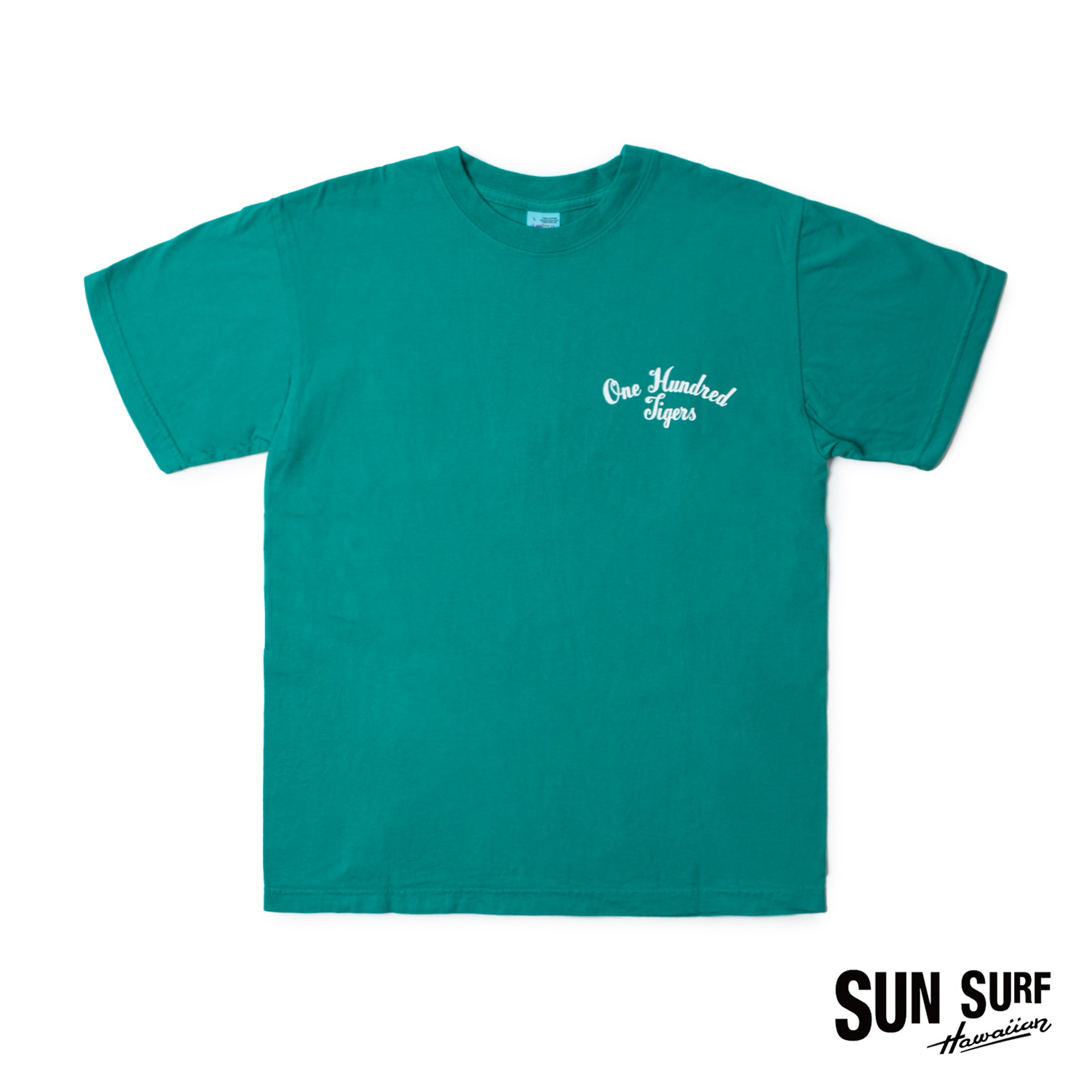 LOOPWHEEL S/S T-SHIRT  &quot;ONE HUNDRED TIGERS&quot; (Green)