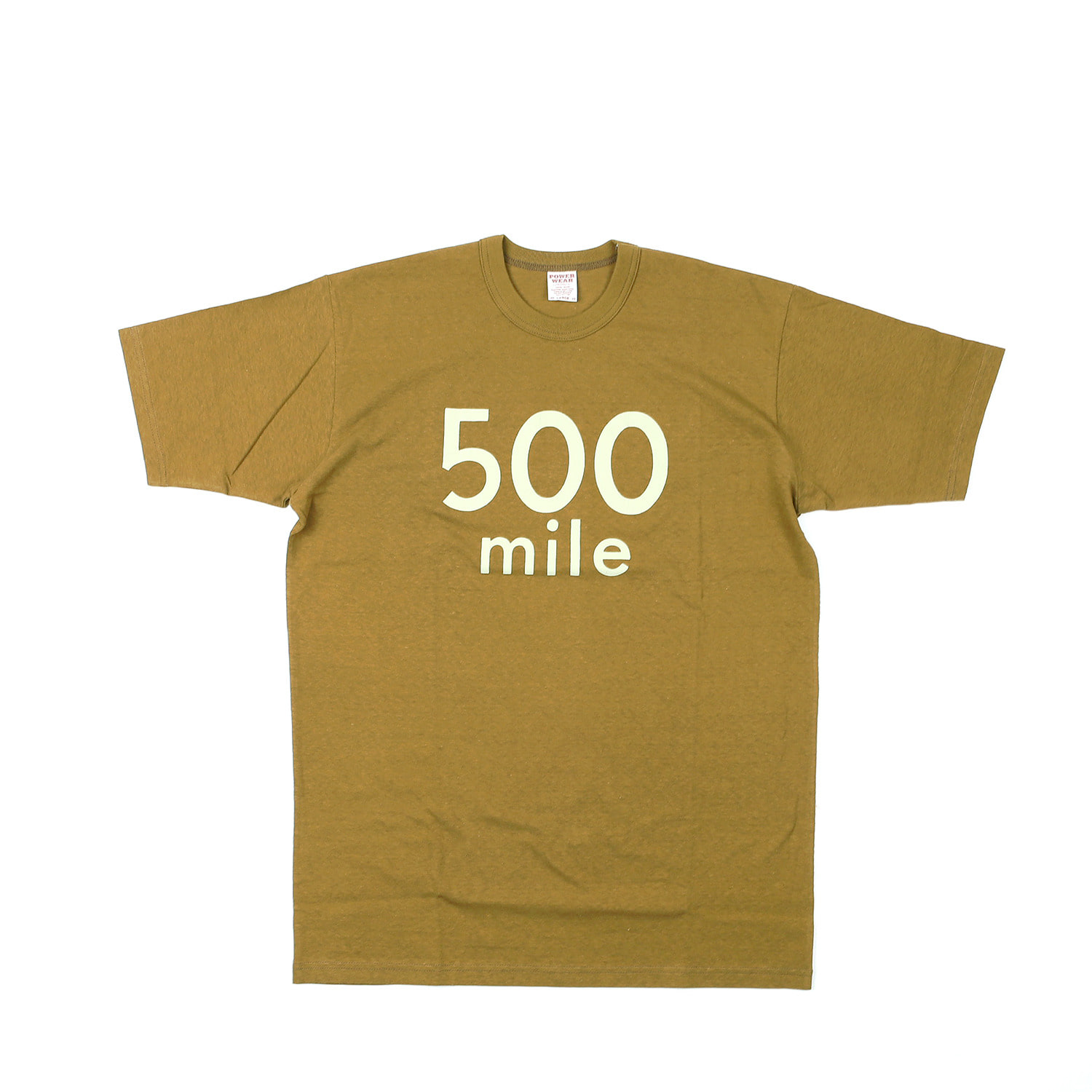 [Power Wear]Set In Sleeve T-shirt &quot;500 Mile Race&quot;(Olive Drab)