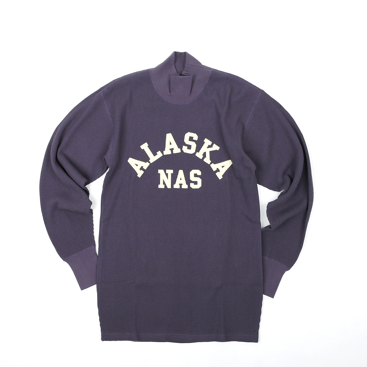 [Power Wear]Long Sleeve T-ShirtHIGH NECK THERMAL&quot;U.S.N. NAVAL AIR STATION ALASKA BASE&quot;(Wasted Navy)