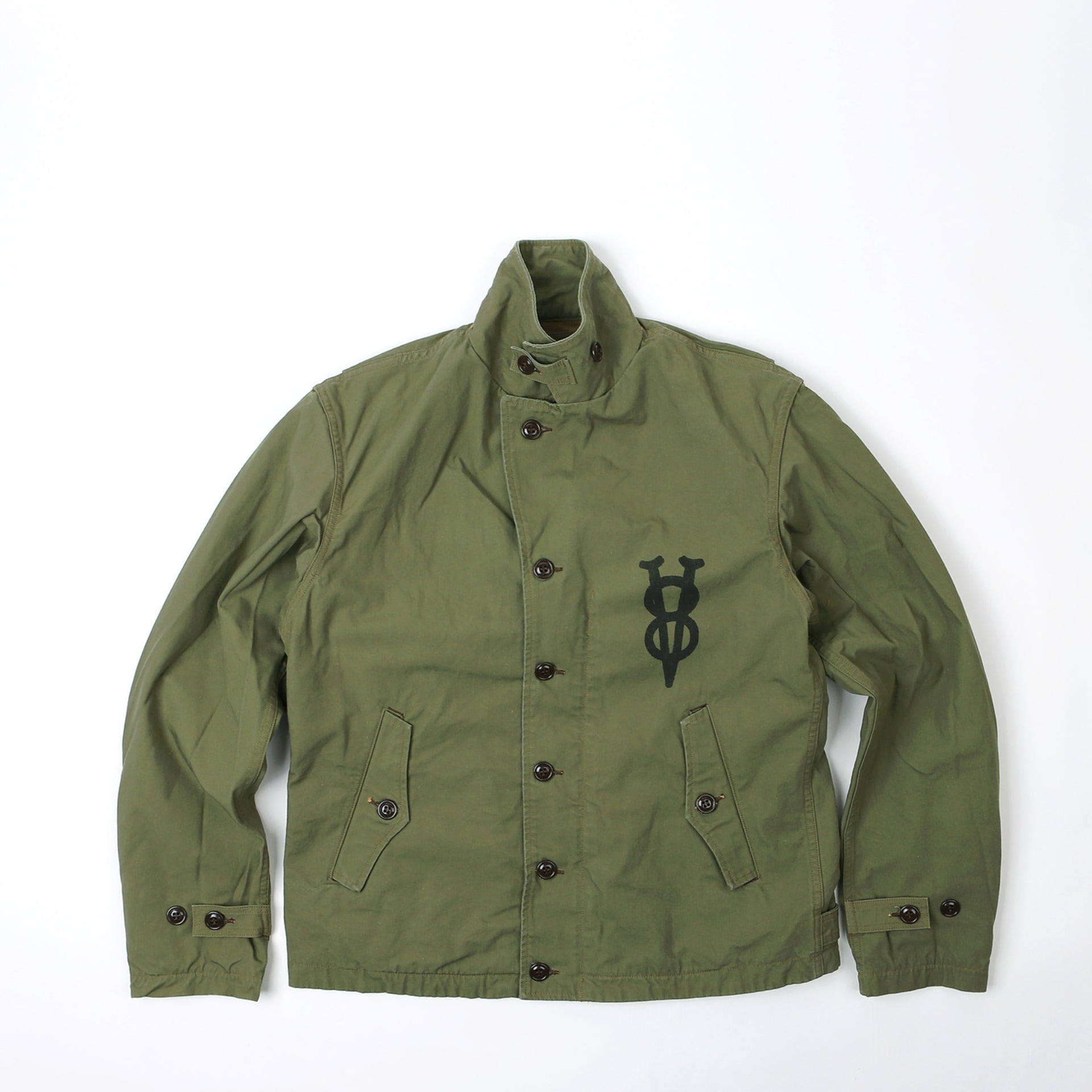 [UNION SPECIAL OVERALLS]Civilian Military jacket M-1938 FIELD JACKET&quot;V8 150 MPH CLUB&quot; (Olive)