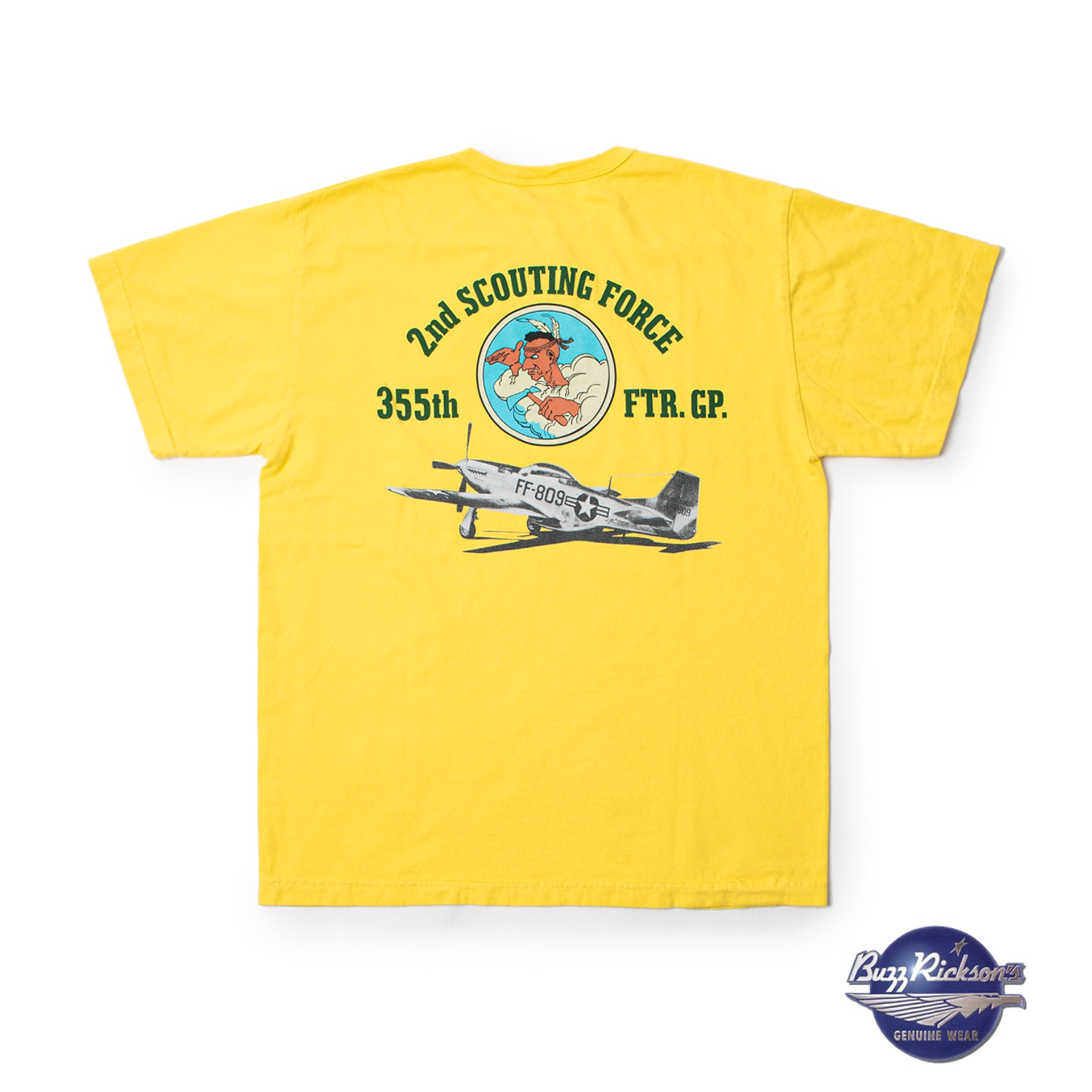 LOOPWHEEL S/S MILITARY TEE &quot;2nd SCOUTING FORCE&quot; (Yellow)