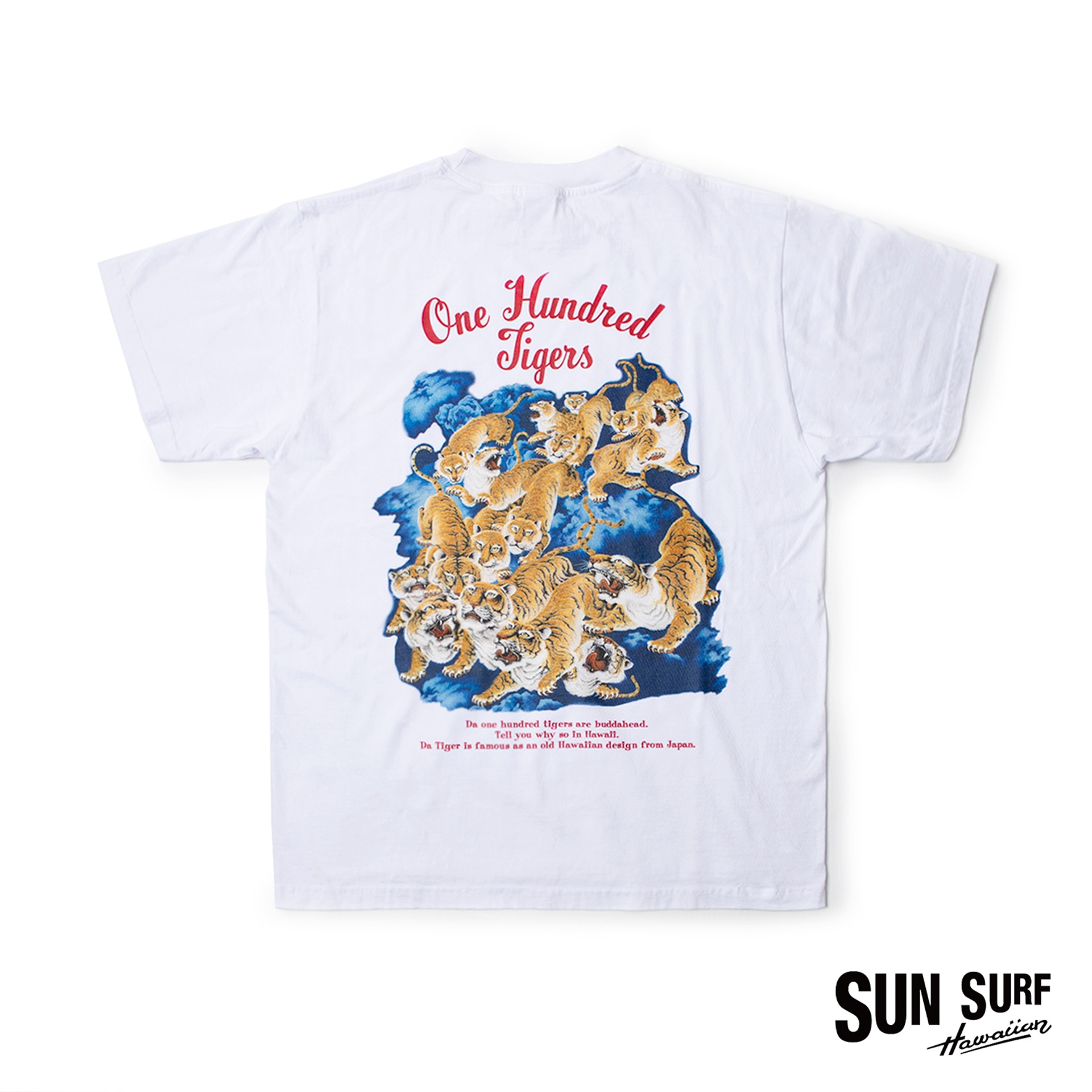 (RESTOCK)  LOOPWHEEL S/S T-SHIRT  &quot;ONE HUNDRED TIGERS&quot; (White)