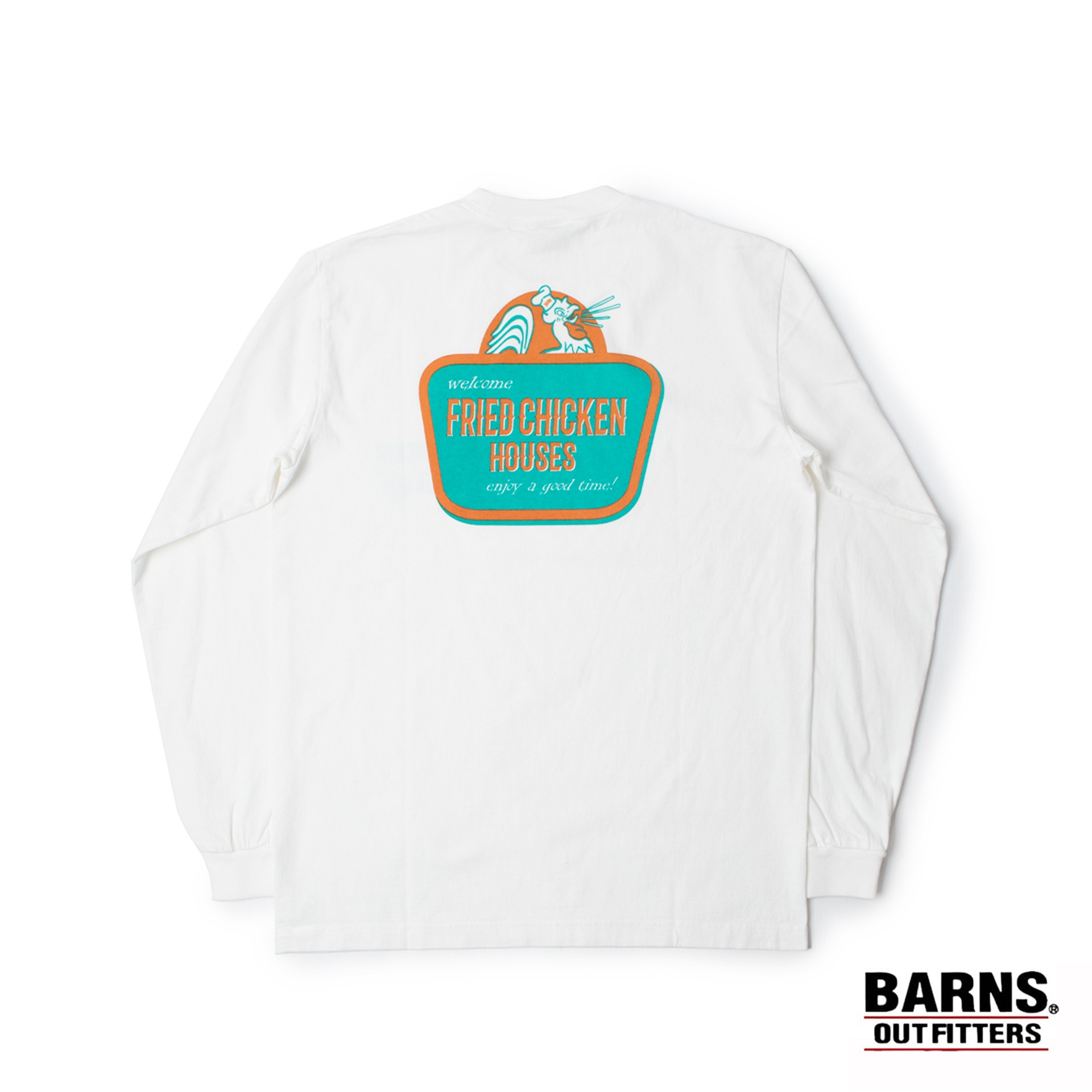 VINTAGE LIKE L/S PT-T SHIRT FRIED CHICKEN HOUSE (White)