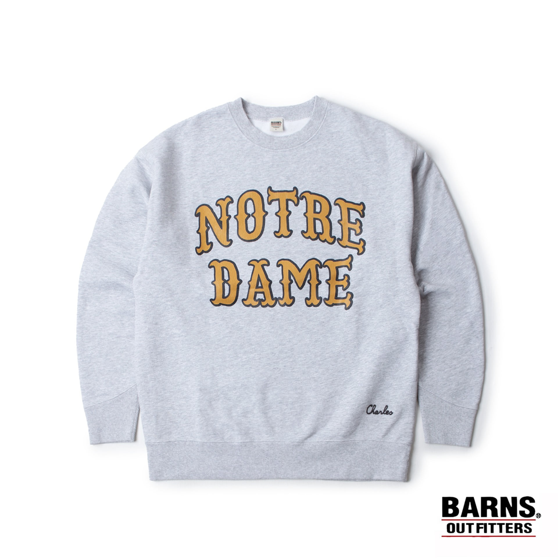 MAX WEIGHT CREW SWEAT &quot;NOTRE DAME&quot; (Grey)