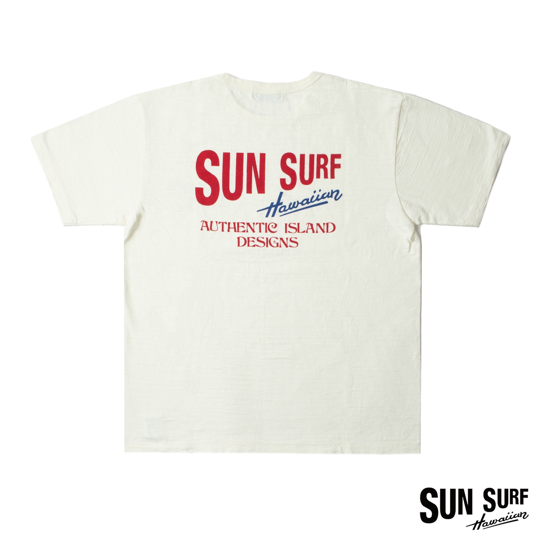 LOOPWHEEL S/S T-SHIRT  &quot;SUN SURF LOGO&quot; (White)